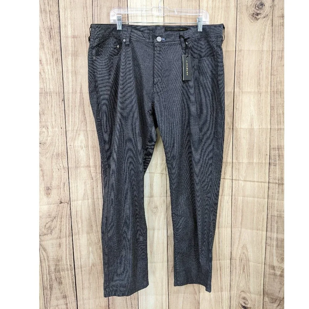 J. HILBURN Dark Grey Cotton Pique 5-Pocket Pants NWT 38x29.5